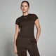 T-shirt a maniche corte aderente MP Basic da donna - Caffè