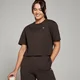 T-shirt crop MP Basic Boxy da donna - Caffè