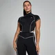 Maglia con cerniera 1/4 MP Tempo Contrast Piping da donna - Nero