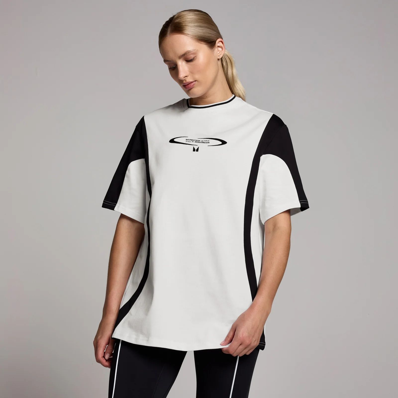 T-shirt oversize MP Tempo Contrast Retro da donna - Bianca - XXS-XS Immagine 1