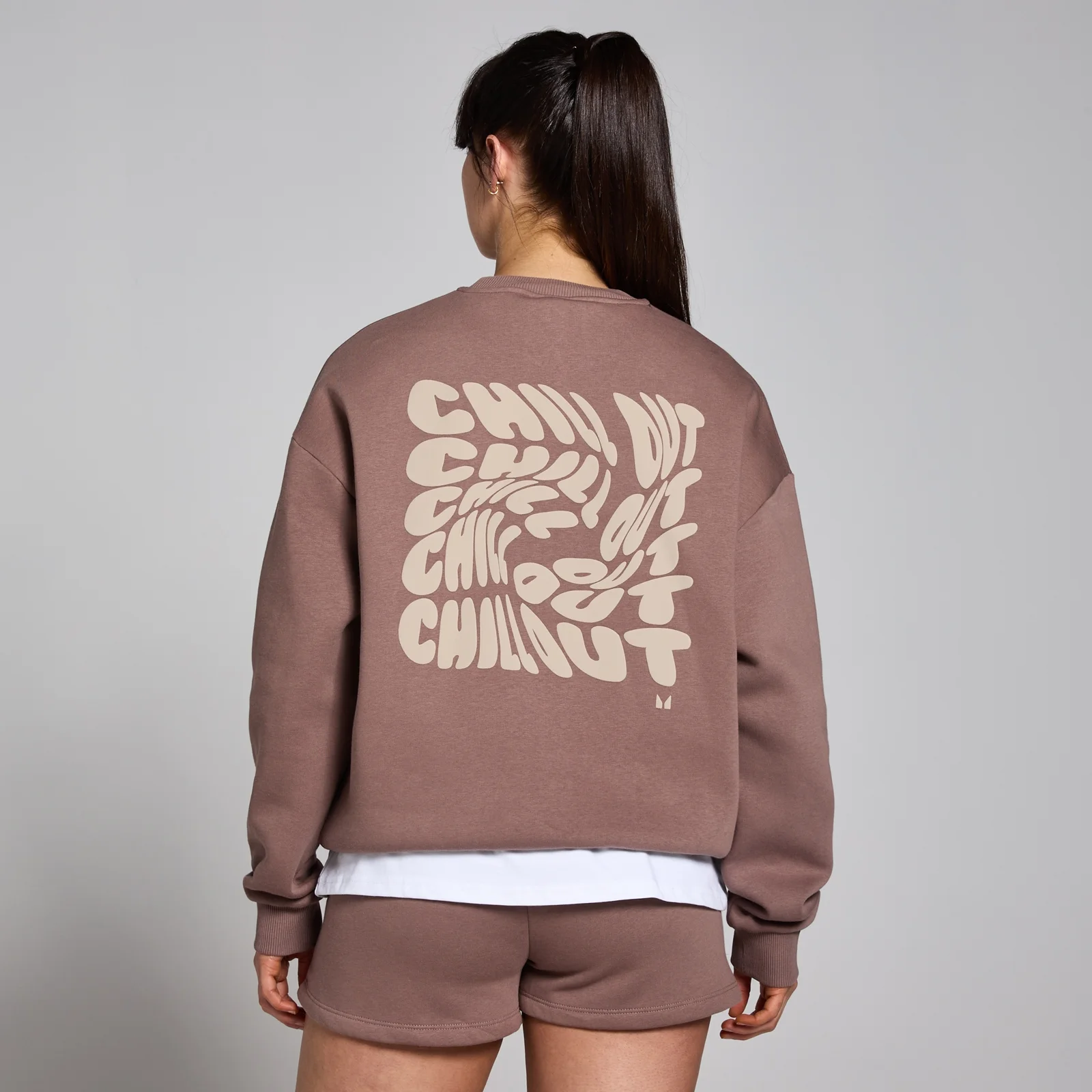 Felpa oversize con stampa Chill Out MP Tempo da donna - Nocciola - L Immagine 1