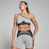 Reggiseno a costine a contrasto senza cuciture MP - Nero / Grigio