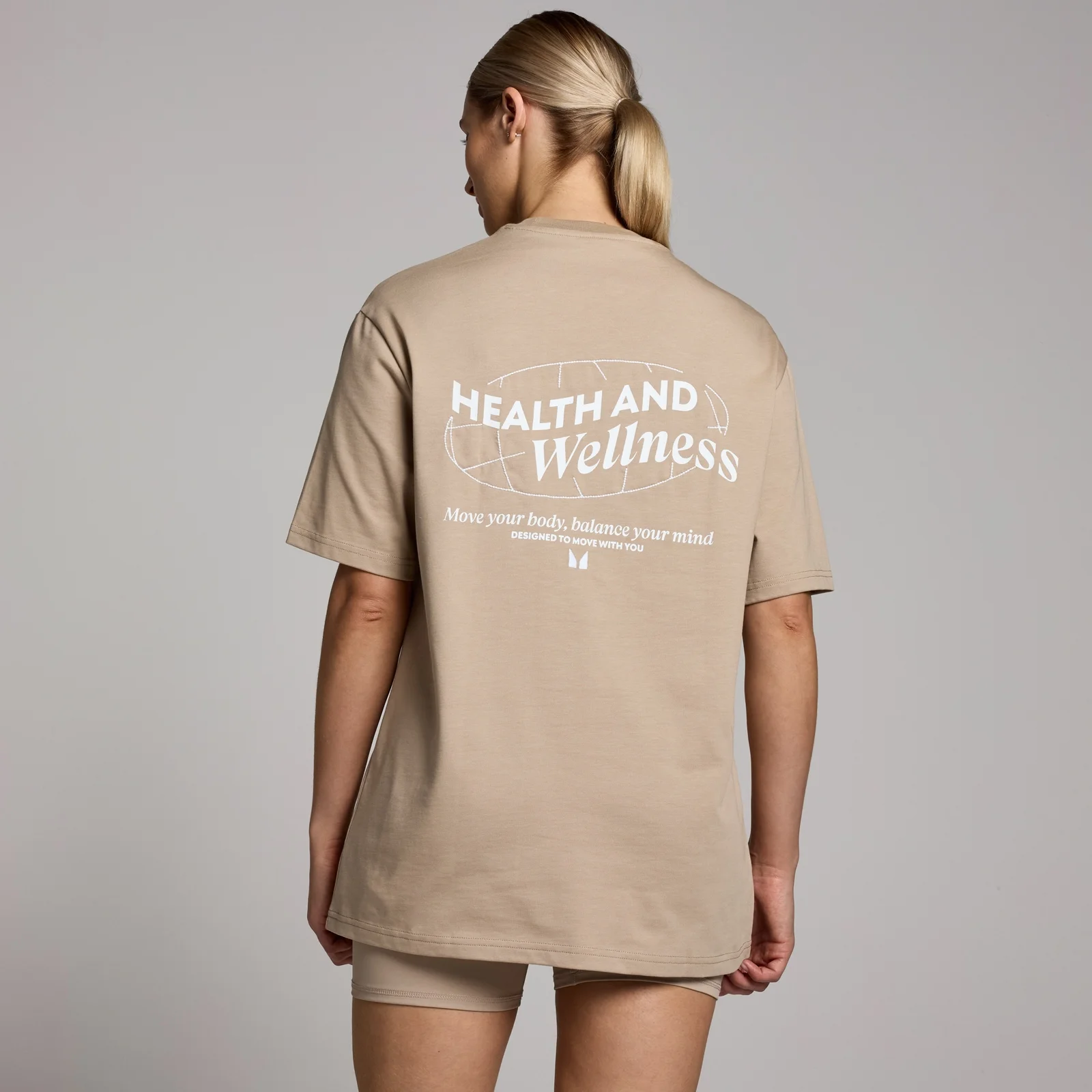 T-shirt oversize con stampa MP Health & Wellness da donna - Cashmere - S-M Immagine 1