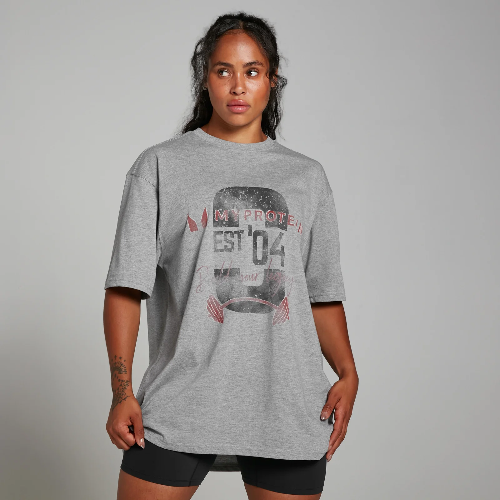 MP Origin Graphic T-Shirt - Grey Marl - XXS-XS Immagine 1