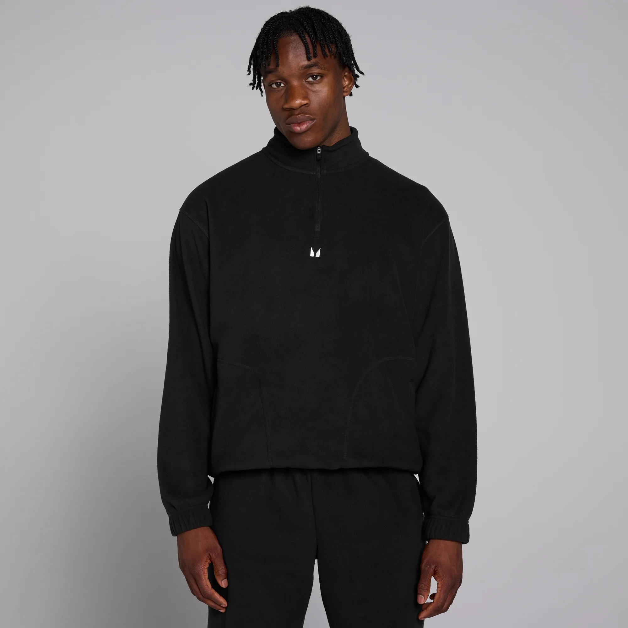 Pile con cerniera 1/4 MP da uomo - Nero - L Immagine 1