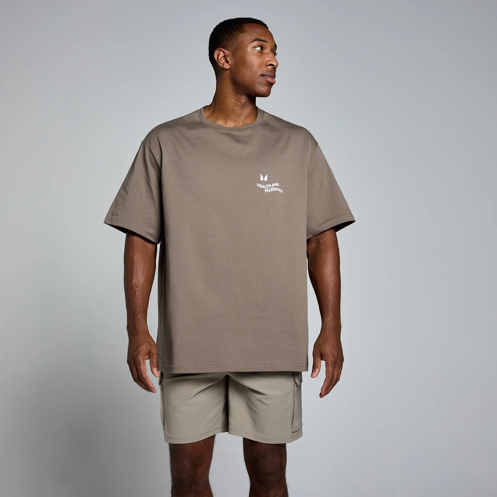 T-shirt oversize con stampa MP Health & Wellness da uomo - Espresso - L - XL Immagine 1