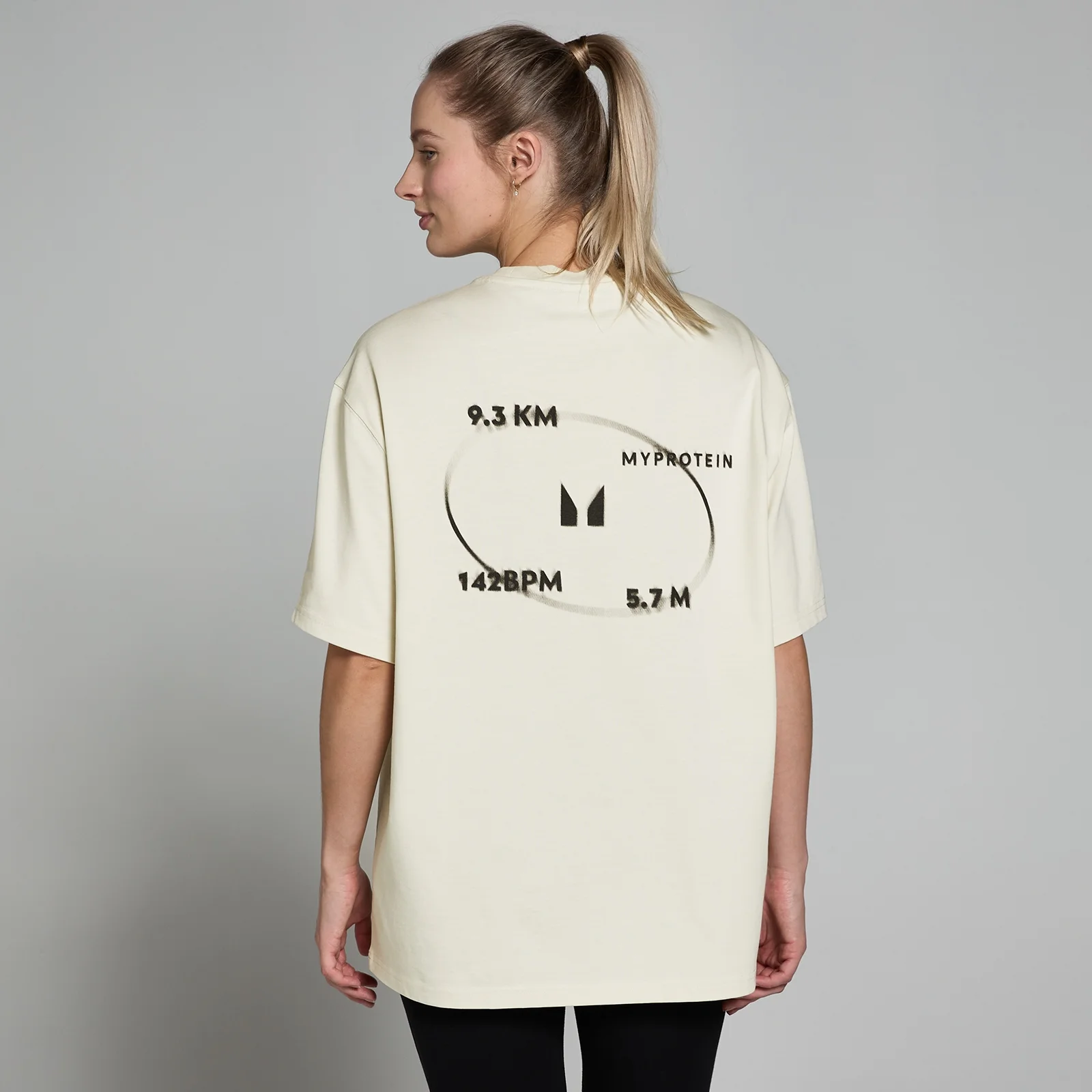 T-shirt con stampa MP Tracking da donna - Naturale - S-M Immagine 1