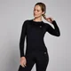 Maglia a maniche lunghe senza cuciture MP Shape da donna - Nero
