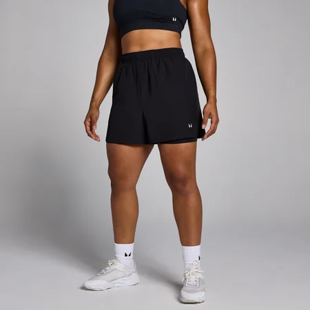 Pantaloncini sportivi 2 in 1 MP da donna - Neri