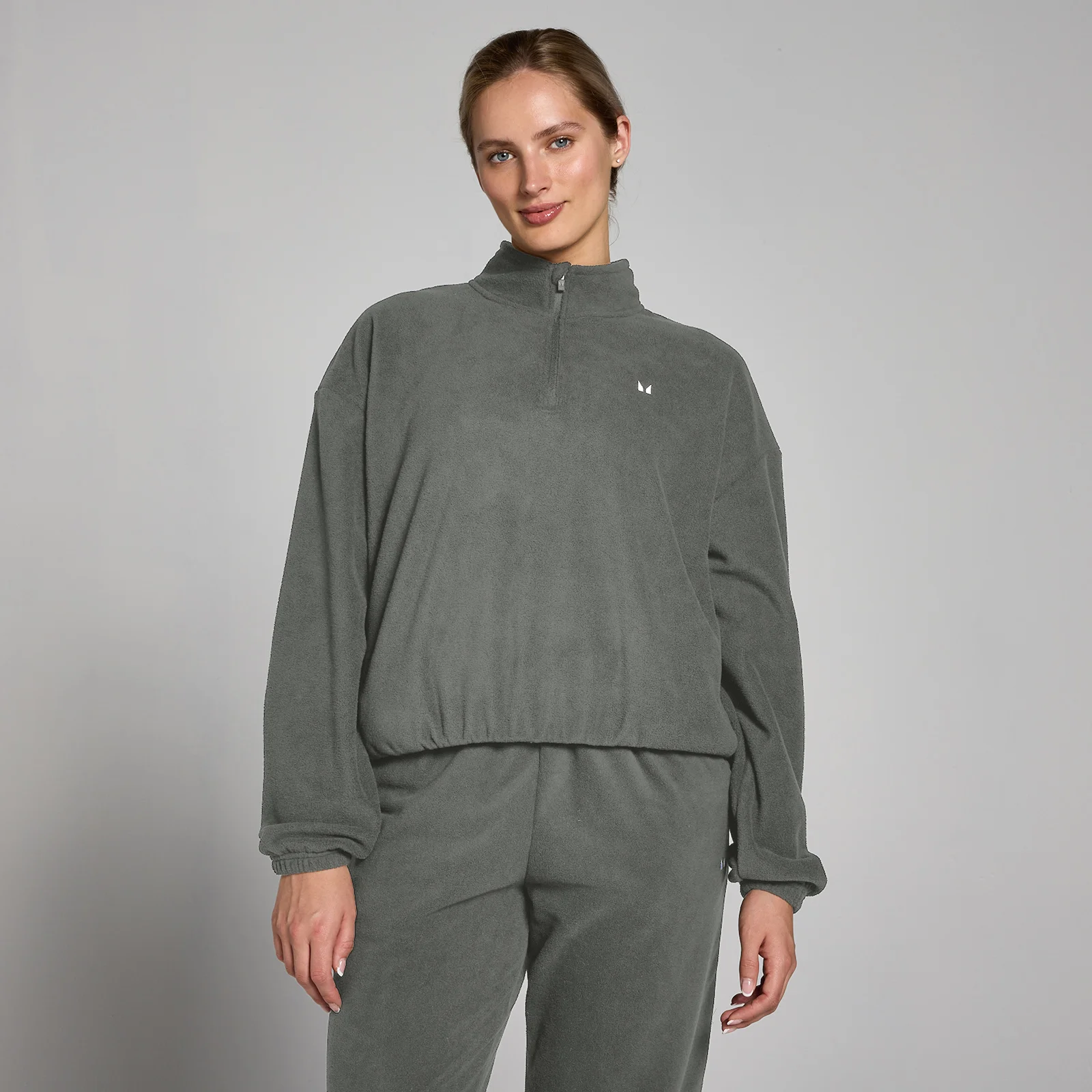 Pile con cerniera 1/4 con collo alto MP da donna - Grigio canna di fucile - L Immagine 1