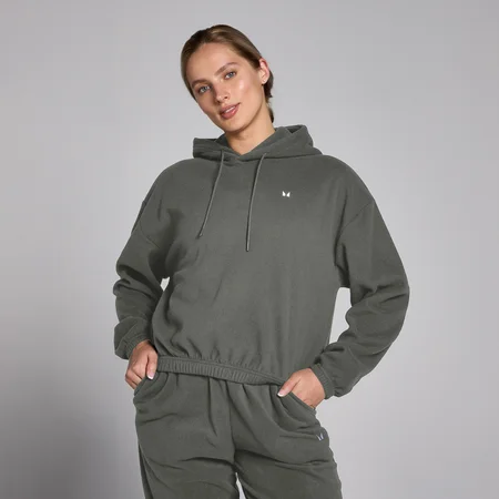 Felpa con cappuccio in pile MP da donna - Grigio canna di fucile