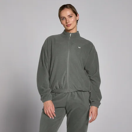 Giacca in pile con cerniera MP da donna - Grigio canna di fucile