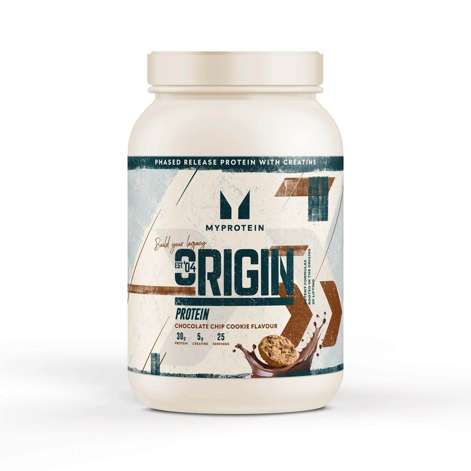 Proteine Origin (con Creatina) - 25porzioni - Biscotto con Gocce di Cioccolato Immagine 1