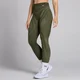 Leggings senza cuciture Linear MP Tempo da donna - Verde oliva scuro