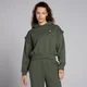 Felpa crop con cappuccio con stampa MP Tempo da donna - Verde oliva scuro