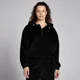 Felpa con cappuccio e cerniera a 1/4 in velluto a coste MP Lifestyle da donna - Nera