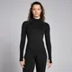 Maglia a maniche lunghe senza cuciture MP Lifestyle Waffle da donna - Nero