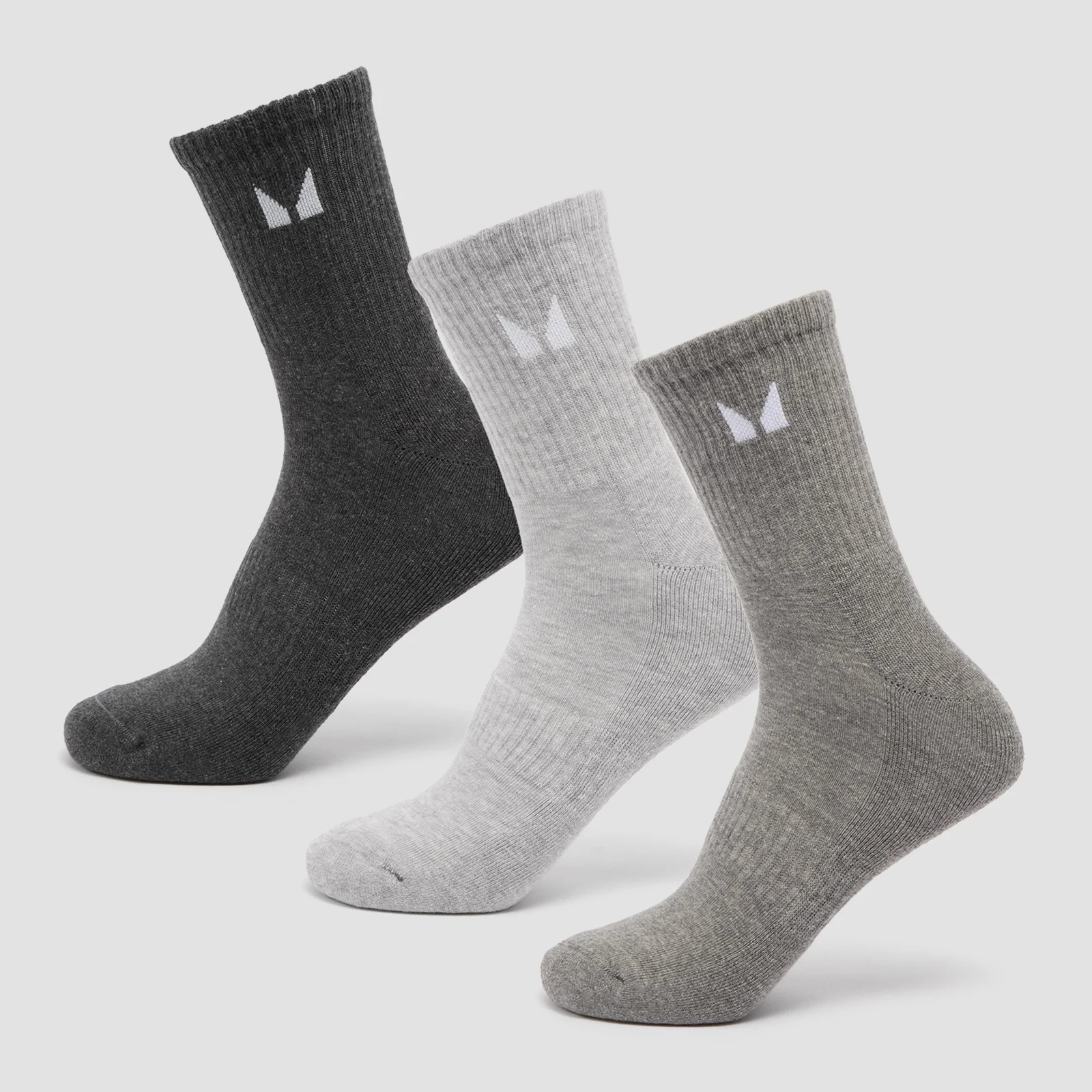 MP Unisex Crew Socks (3 Pack) - Grey - UK 2-5 Immagine 1