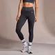 Leggings senza cuciture a costine MP da donna - Neri