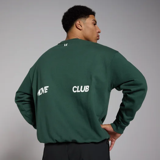 Felpa oversize con stampa MP Tempo da uomo - Verde scuro