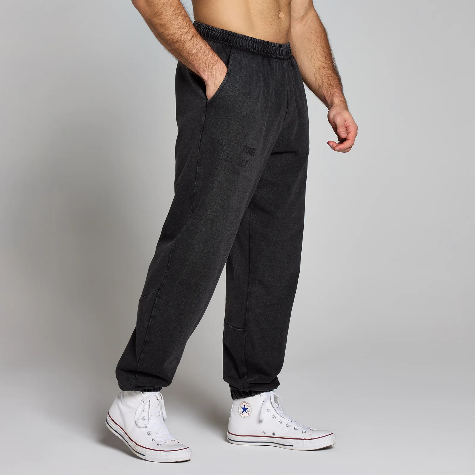 Pantaloni da jogging lavati con grafica Origin MP da uomo - Nero slavato - XS Immagine 1