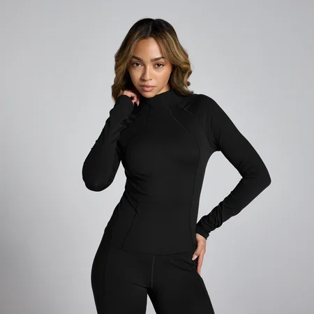 Top trasparente a collo alto MP Lifestyle da donna - Nero