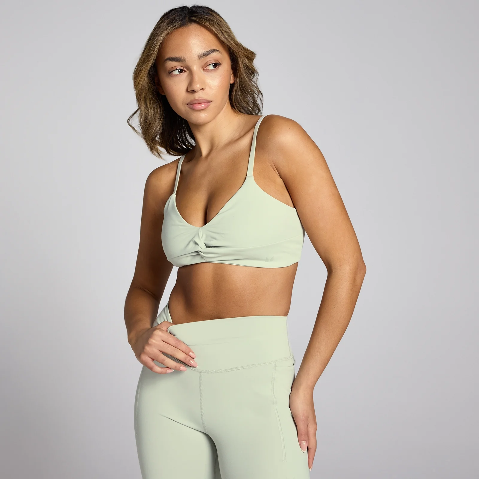 Reggiseno sportivo con intreccio frontale MP Lifestyle - Verde minerale - XS Immagine 1