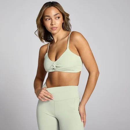 Reggiseno sportivo con intreccio frontale MP Lifestyle - Verde minerale