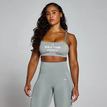 Reggiseno sportivo con grafica Origin MP - Fossil Grey