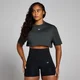 T-shirt super crop con grafica Origin MP da donna - Nero slavato