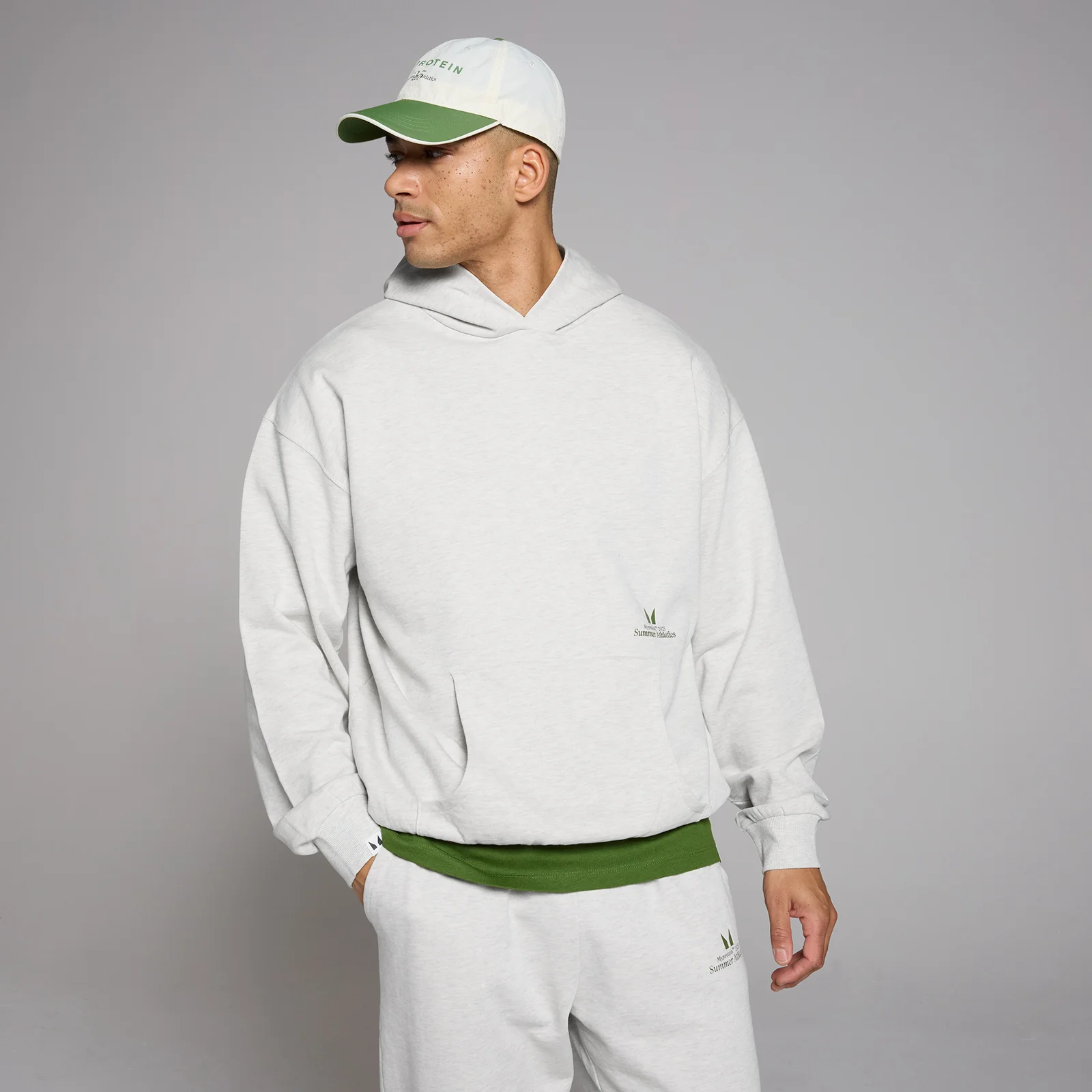 Felpa con cappuccio oversize MP Lifestyle da uomo - Grigio mélange - S-M Immagine 1