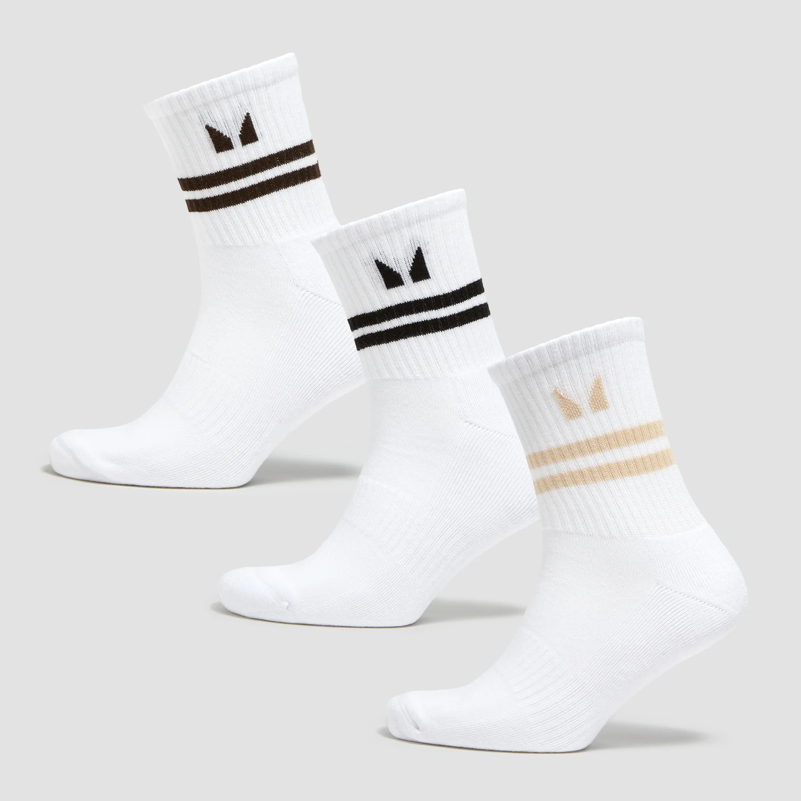 MP Tatiana 3pk Crew Socks - White/Coffee - UK 6-8 Immagine 1