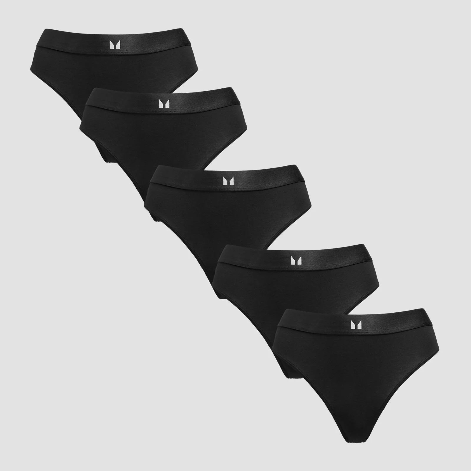 MP Women's Mid Rise Thong (5 Pack) - Black - L Immagine 1