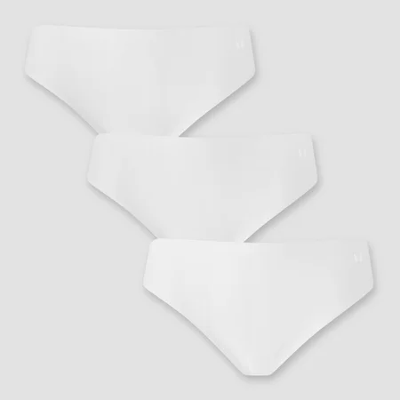 Mutandine bikini a vita media a taglio laser MP da donna (confezione da 3) - Bianco