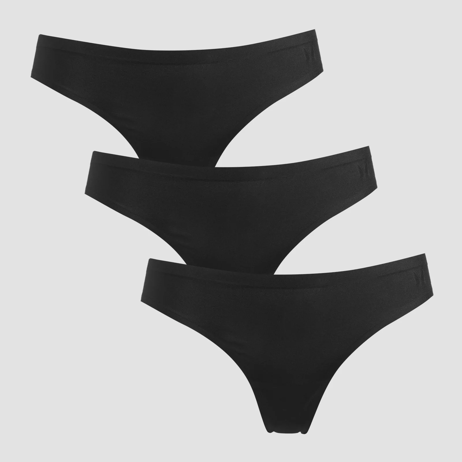 MP Women's Mid Rise No VPL Thong (3 Pack) - Black - L Immagine 1