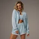 Giacca con cerniera a contrasto MP X Tatiana - Light Aqua