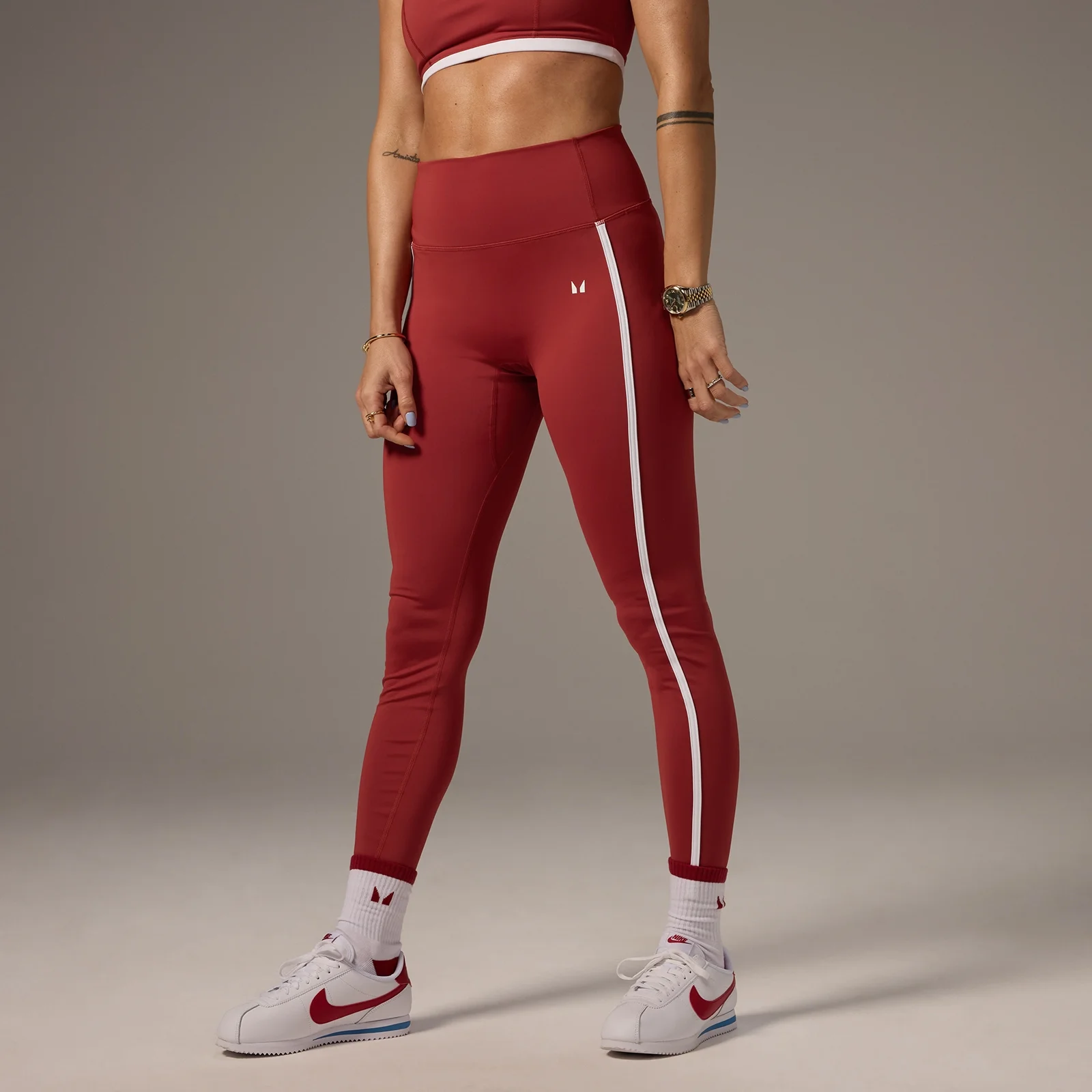 Leggings a righe a contrasto MP X Tatiana - Ruggine slavato - XS Immagine 1