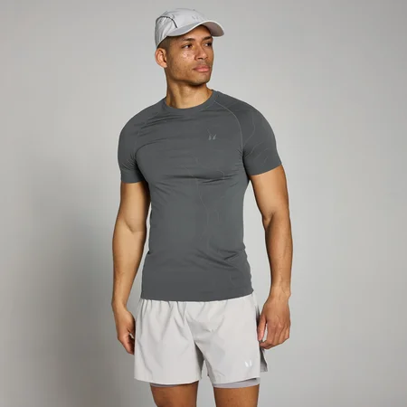 T-shirt aderente senza cuciture MP Velocity da uomo - Grigio scuro
