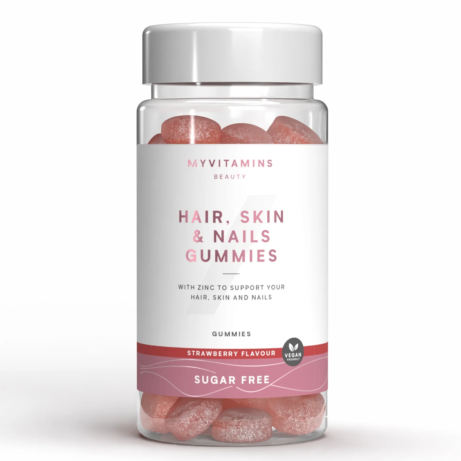 Integratori gommosi capelli, pelle e unghie - 60 Gummies - 30porzioni - Sugar Free Strawberry Immagine 1