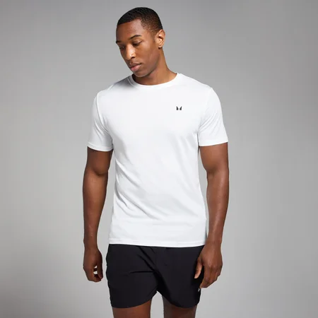 T-shirt sportiva con trama a griglia MP Active da uomo - Bianca