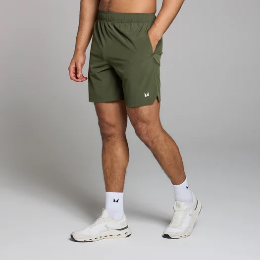 Pantaloncini in tessuto 18 cm MP Active da uomo - Cachi scuro
