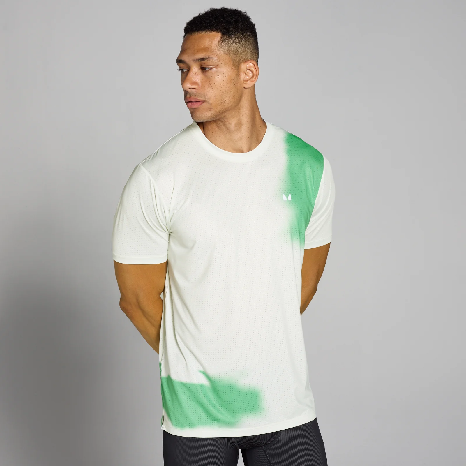 T-shirt in mesh con stampa MP Velocity da uomo - Misty Green - XL Immagine 1