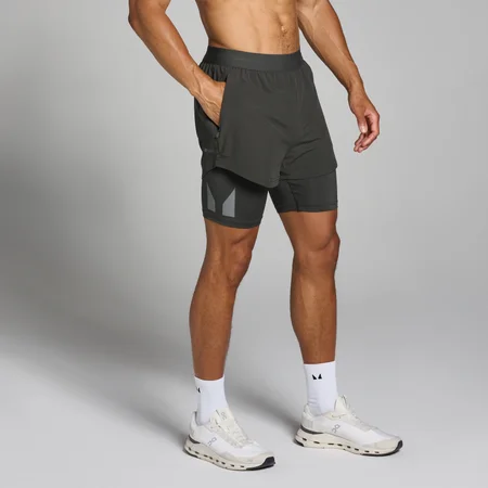 Pantaloncini 2 in 1 MP Tempo da uomo - Grigio notte