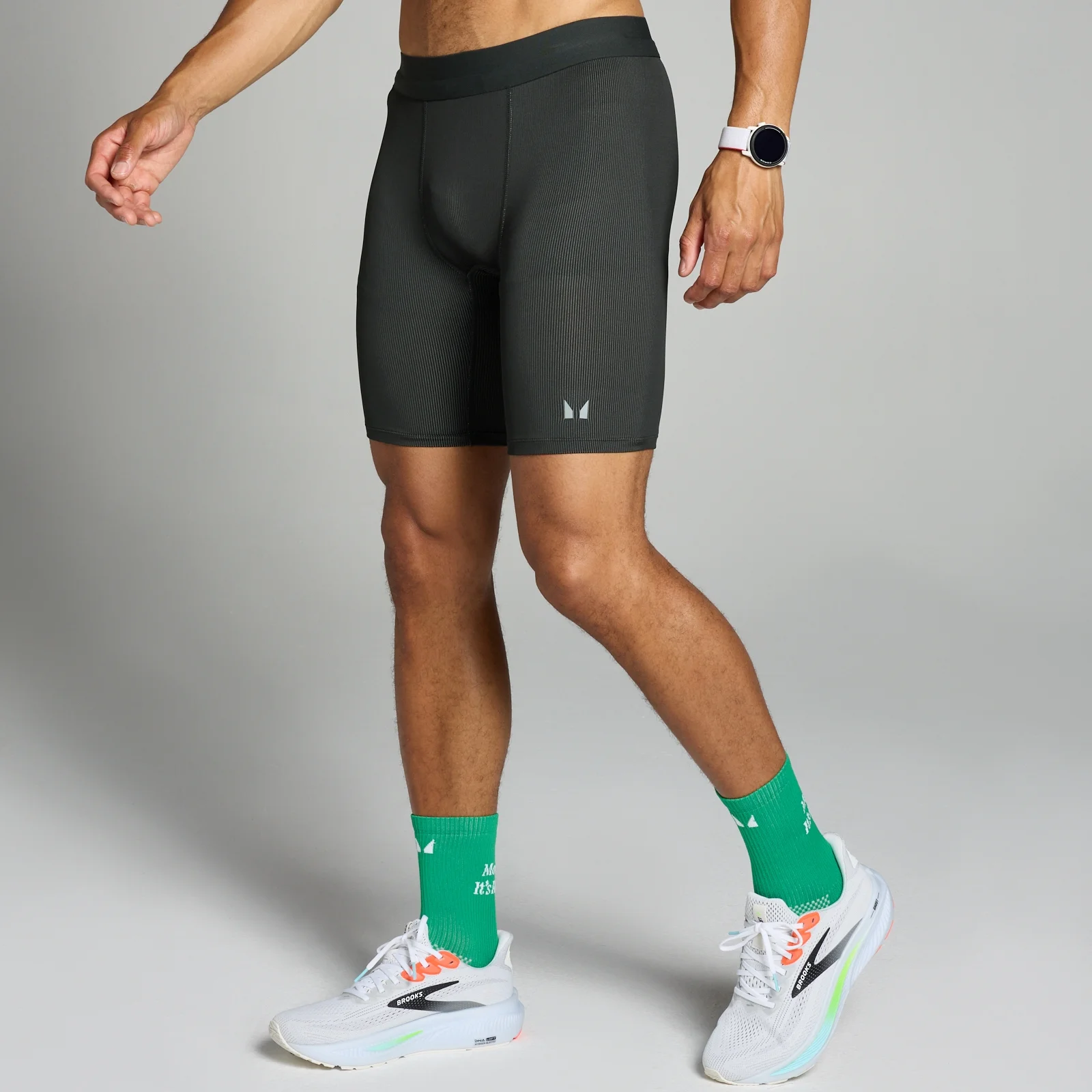 Pantaloncini attillati a contrasto a costine MP Velocity Ultra da uomo - Nero - XS Immagine 1