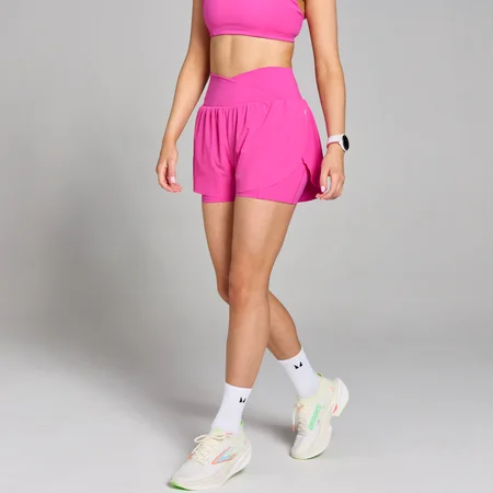 Pantaloncini sportivi plissettati MP Velocity da donna - Viola/Rosa