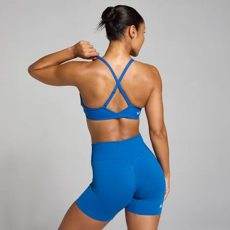 Reggiseno sportivo con dorso incrociato MP Tempo - Azzurro intenso