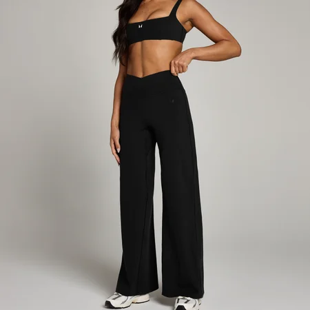 Leggings a gamba ampia MP Studio Cross Over da donna - Nero