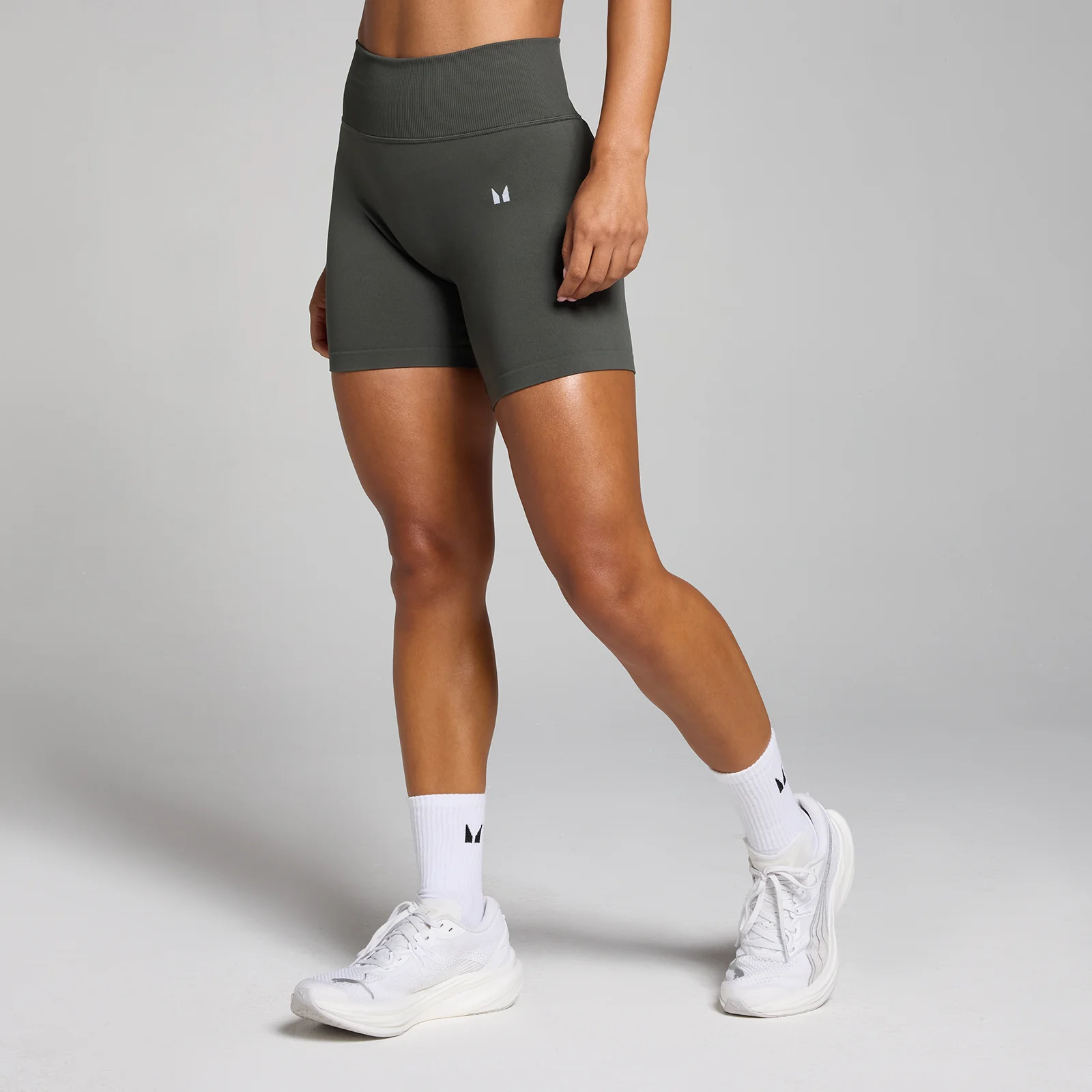 Pantaloncini senza cuciture a vita media MP Tempo da donna - Grigio notte - XS Immagine 1