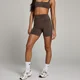 Pantaloncini con vita ripiegata MP Studio da donna - Cioccolato