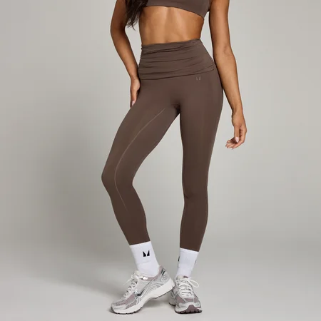 Leggings con vita ripiegata MP Studio da donna - Cioccolato
